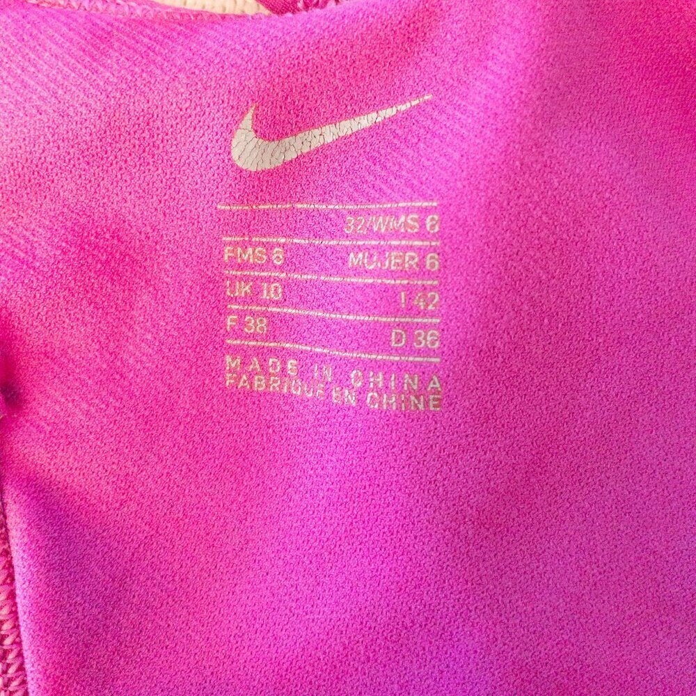 Nike Women's Racerback One-Piece Swimsuit Pink Black Geometric Print Sz 6 - Picture 3 of 4